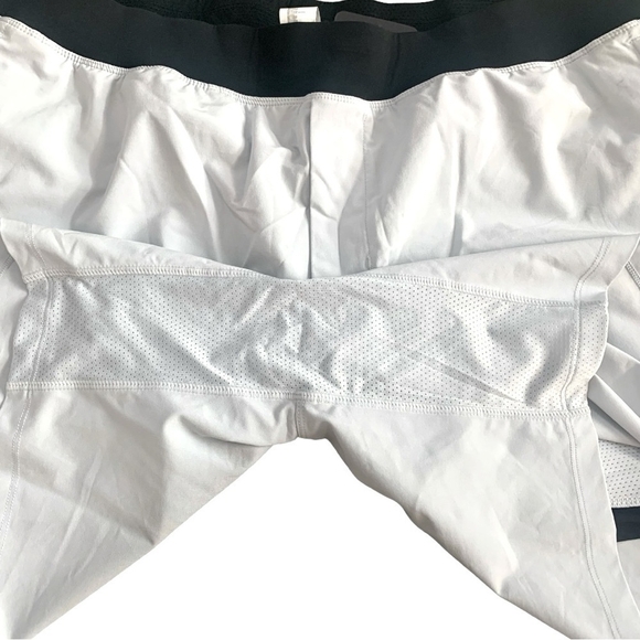 Mens Swim Trunks FABLETICS The Franchise Shorts Light Grey Black Athletic Shorts - Picture 8 of 10